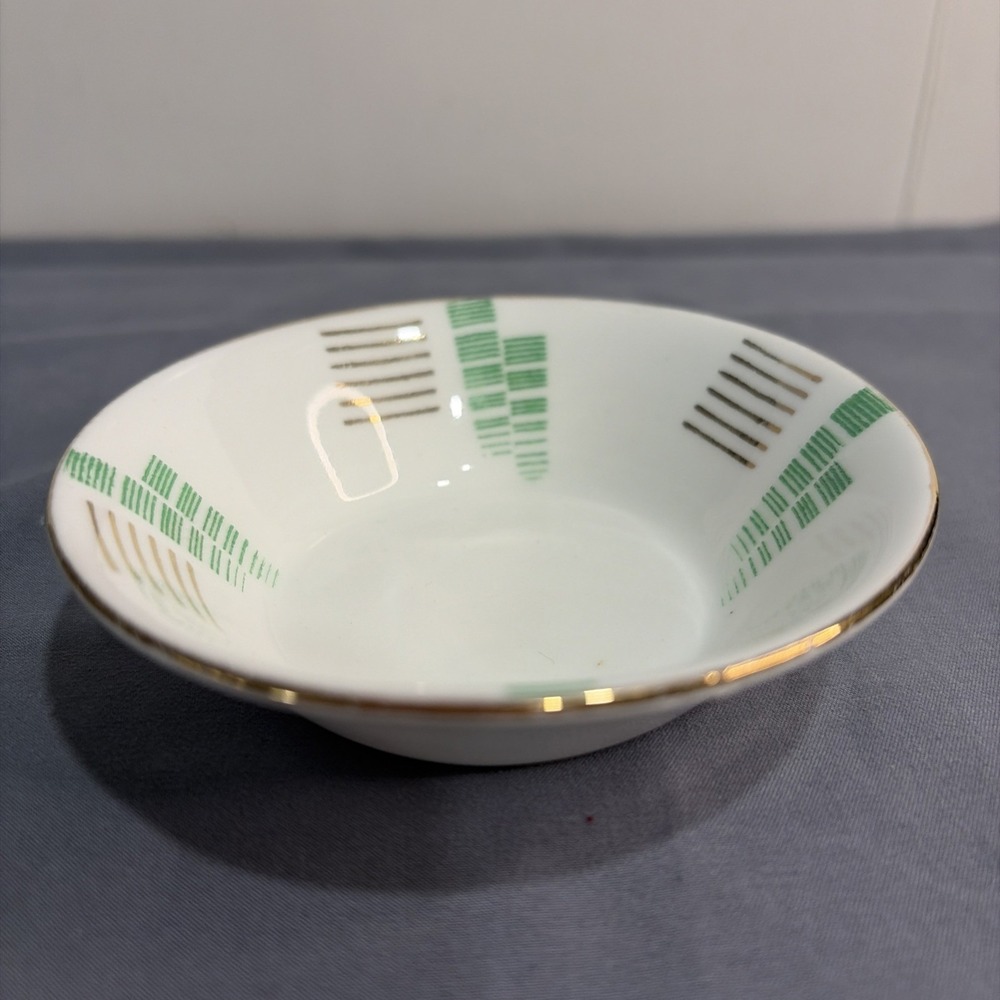 Vintage English Bone China "Music" Tea Small Bowl 4" Diameter Retro MCM Gold Rim